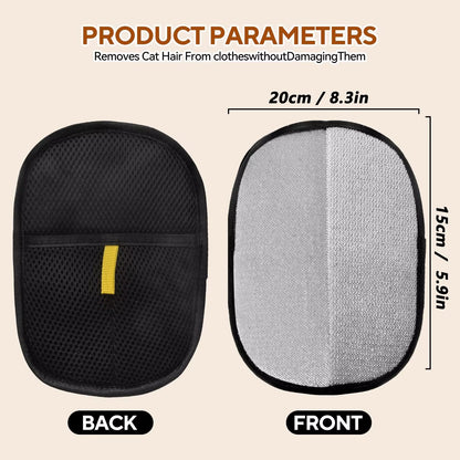 Double-Sided Reusable Pet Hair Removal Gloves Static-Free Grooming Tools for Pets Efficient Carpet Fur Removal