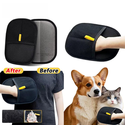 Double-Sided Reusable Pet Hair Removal Gloves Static-Free Grooming Tools for Pets Efficient Carpet Fur Removal
