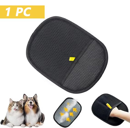 Double-Sided Reusable Pet Hair Removal Gloves Static-Free Grooming Tools for Pets Efficient Carpet Fur Removal